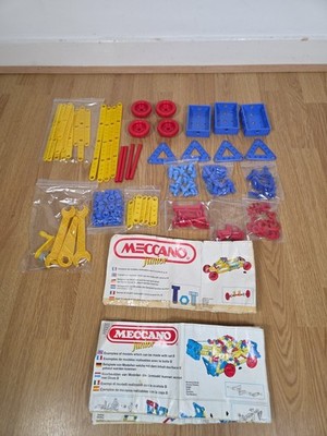 Vintage Meccano Junior Set A - B Retoure Rennwagen LKW Stuhl Moterbike 