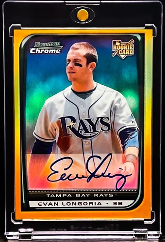 2008 Bowman Chrome Evan Longoria Orange Refractor Auto Rookie RC Rays /25