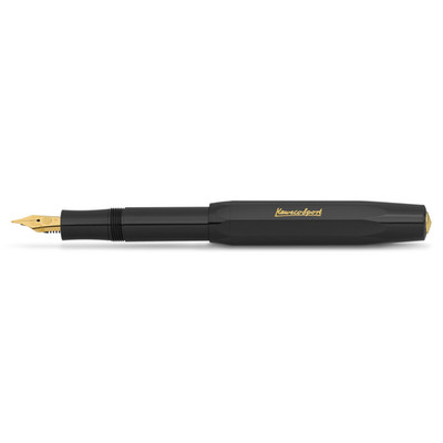 Kaweco CLASSIC SPORT 23 Carat Gold-Plated Steel 13 cm Nib Fountain Pen, Black