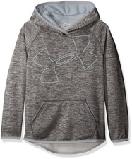 Under Armour Girls' Armour Fleece Novelty Jumbo Logo Hoodie, Stealth Gray 008 /