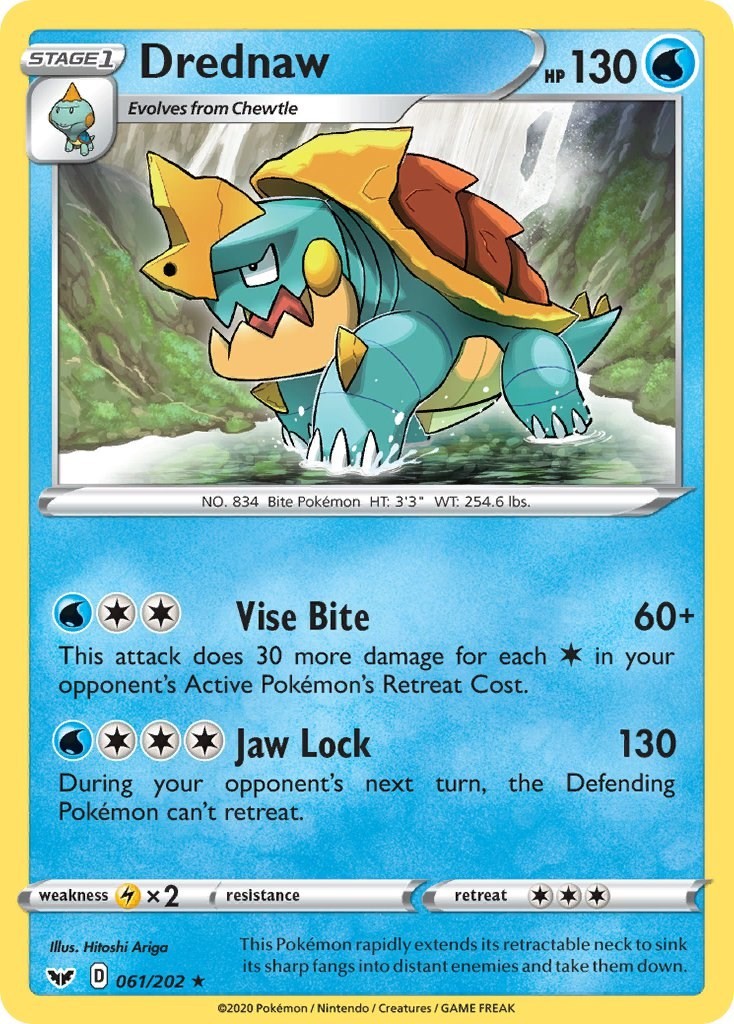 Drednaw 061/202 Rare SWSH01: Sword & Shield Base Set Pokemon Near Mint