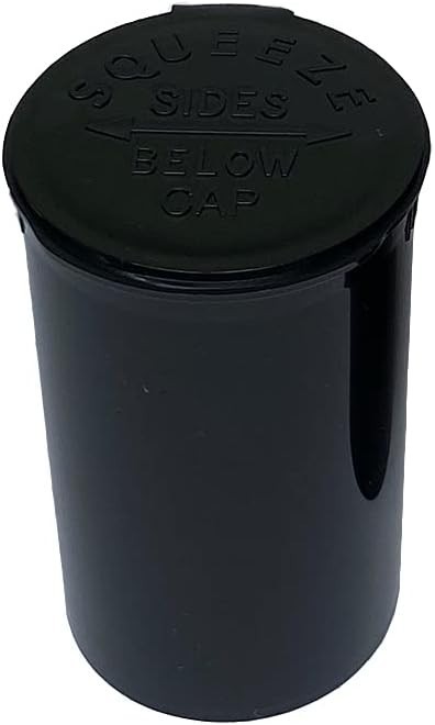 50PC | 30 Dram Child Resistant Pop Top Vial Container (Black)