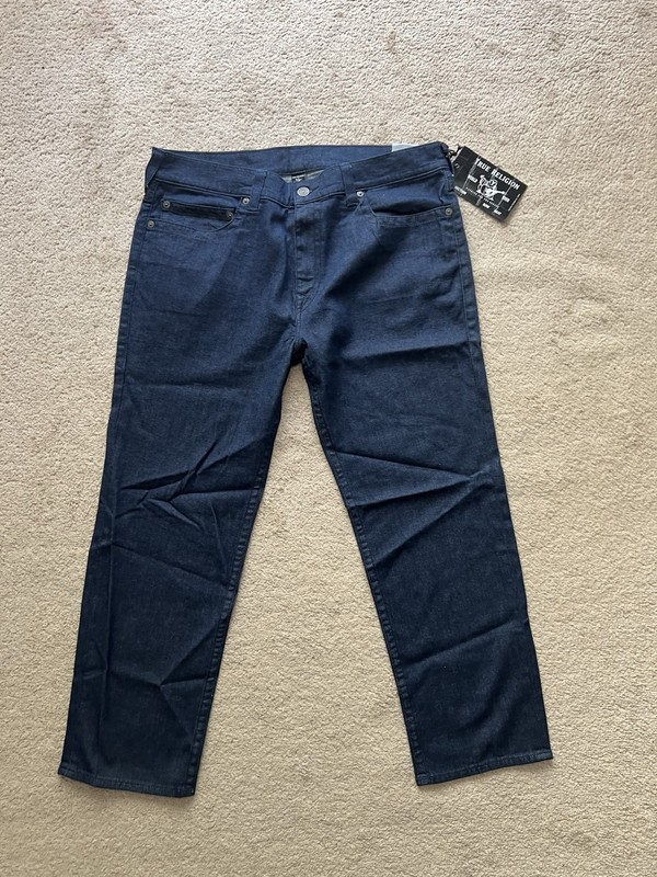 True Religion Jeans Men Devin Straight Blue Size 40/32