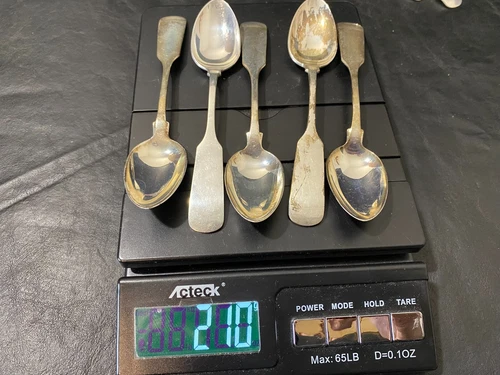 Sterling Silver (5) Gorham spoons lot 210g