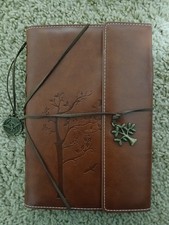 Valery Faux Leather Writing Journal Refillable Diary Notebook Brown