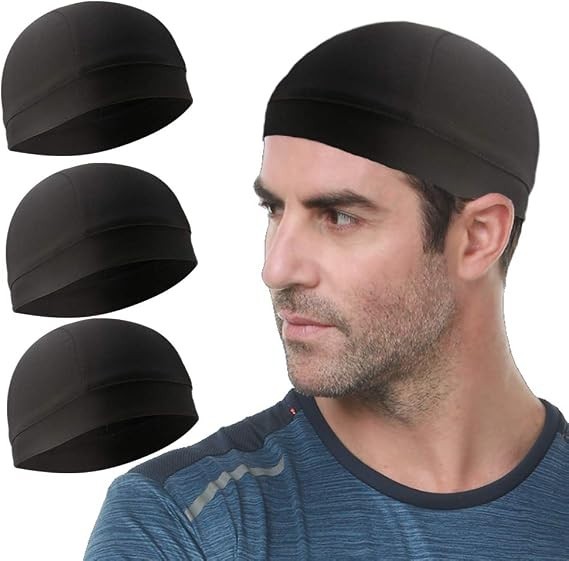 3 Pack Cooling Skull Caps Helmet Liner Sweat Wicking Cycling Running Hats Men