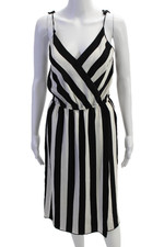 Marc Jacobs Women Slip Dress Sundress Black V-Neck Sleeveless Size 0