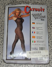 Netz-Catsuit Bodystocking Ouvert Schwarz Gr. ...