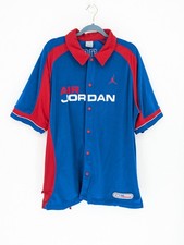 Vintage 90s Air Jordan Baseball Jersey XL Snap Button 23 Red Black Retro MJ