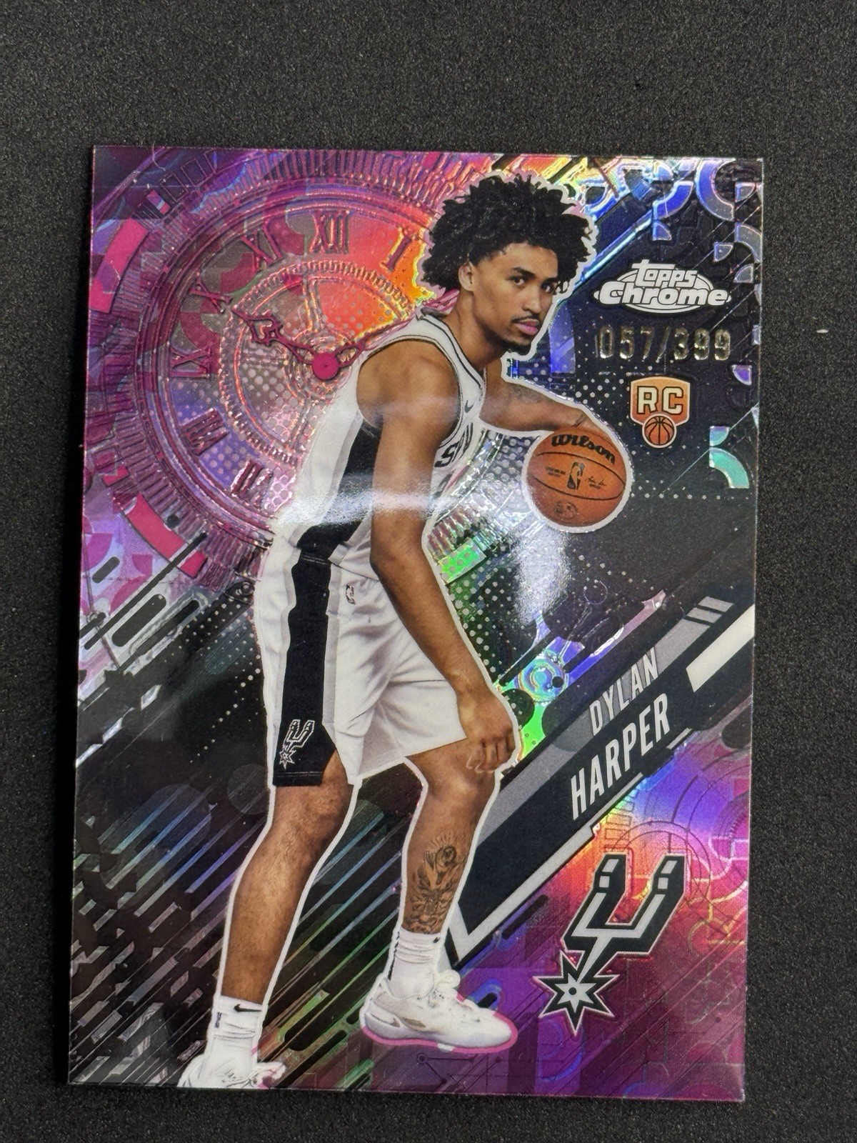 2025-26 Topps Chrome Dylan Harper #17 RC Rookie Go Time Magenta Refractor /399