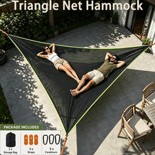 3-Point Stable Triangle Hammock, Multi Person Portable Hammock for Adults Kids