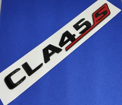 Cla45s AMG Logo Glossy Black Red Number Letters Emblem Sticker 3d