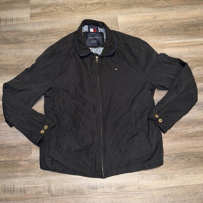 Tommy Hilfiger Jacket Windbreaker Full Zip Blue Mens XL Water/Wind Resistant
