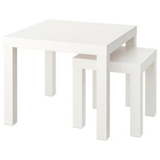 IKEA LACK Nest of Tables Set of 2 White Modern Living Room Coffee Side Table