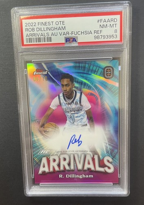 #ad #ad 2022 23 Topps Finest OTE ROB DILLINGHAM AUTOGRAPH AUTO FUCHSIA 04 10 PSA 8 $125.00