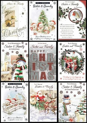KINGSLEY /PRELUDE ETC SISTER AND FAMILY Quality CHRISTMAS CARD ~ CHOICE of DESIGNS