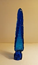 New Blenko Glass Turquoise Garden Spear Omnibus Stopper 8 1/2"