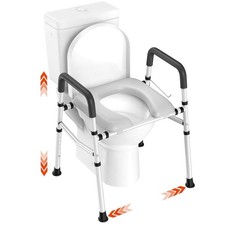 Raised Toilet Seat with Handles, Toilet Seat Riser for Seniors, Toilet Seat E...