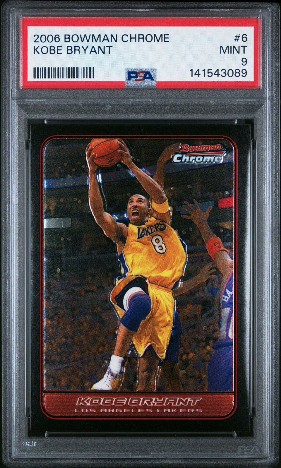 2006 BOWMAN CHROME KOBE BRYANT #6 PSA 9 view 1