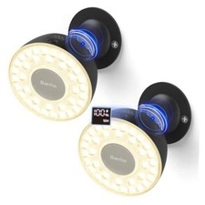 Orbgrow OG03C Rechargeable Puck Grow Light, 4000K Cordless 2 Packs Black