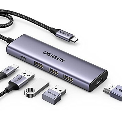 UGREEN Revodok 105 USB C Hub 5-in-1 HDMI Output Type-C 100W PD Fast Charging 3