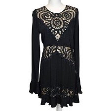 For Love and Lemons Valentina Mini Black Dress Size Medium