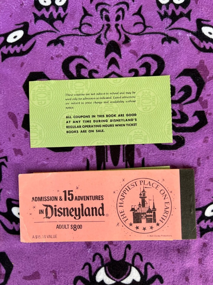 OLD VINTAGE DISNEYLAND ADULT AE TICKET/COUPONS JUNE 1978DISNEY eBay