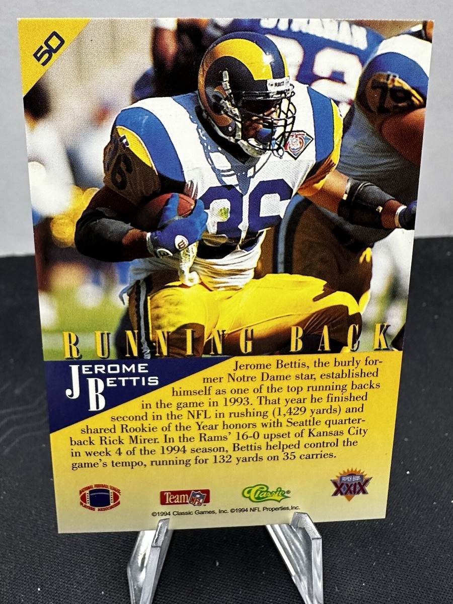 💥1994 Classic NFL Experience Jerome Bettis Los Angeles Rams #50