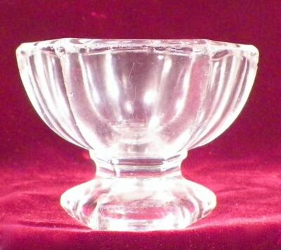 Master Salt Cellar Dip Flutes Fluted Glass EAPG Antique Clear