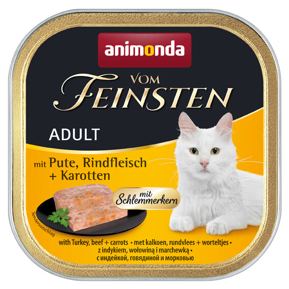 Animonda Vom Feinsten Adult Pute Rindfleisch 32X 100 G Katzenfutter Nassfutter-image