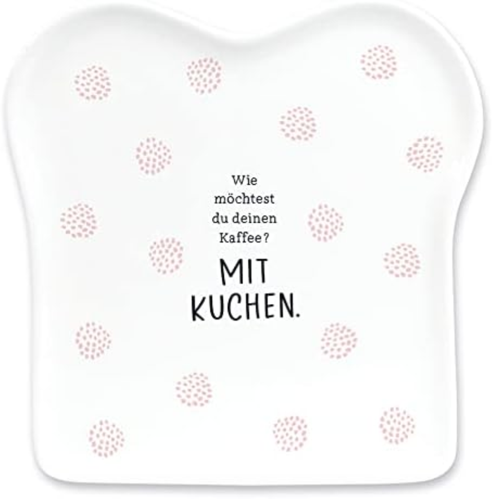 Grafik-Werkstatt 61768 - Piatto per toast con scritta in porcellana, 14,5 x 15,5