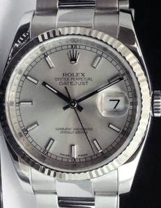 ROLEX-36mm-18kt-White-Gold-amp-Stainless-DateJust-Silver-Index-116234-SANT-BLANC