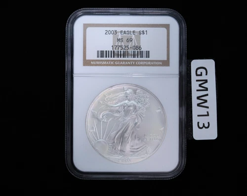 2003 $1 AMERICAN SILVER EAGLE NGC MS69 CLASSIC VINTAGE LABEL