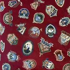Golf Fabric VIP Cranston Prints Works  continuous 9+ yards 44" polished  cotton