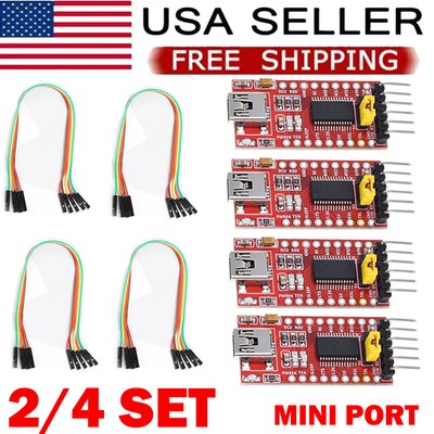 2/4X FT232 FT232RL FTDI USB 3.3V 5.5V to TTL Serial Adapter Module Mini USB NEW
