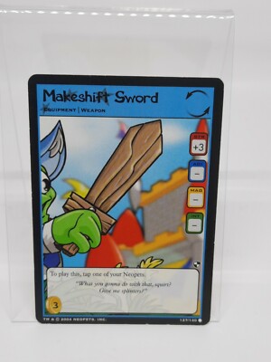 Neopets Card Battle For Meridell Makeshift Sword 127/140. 2004