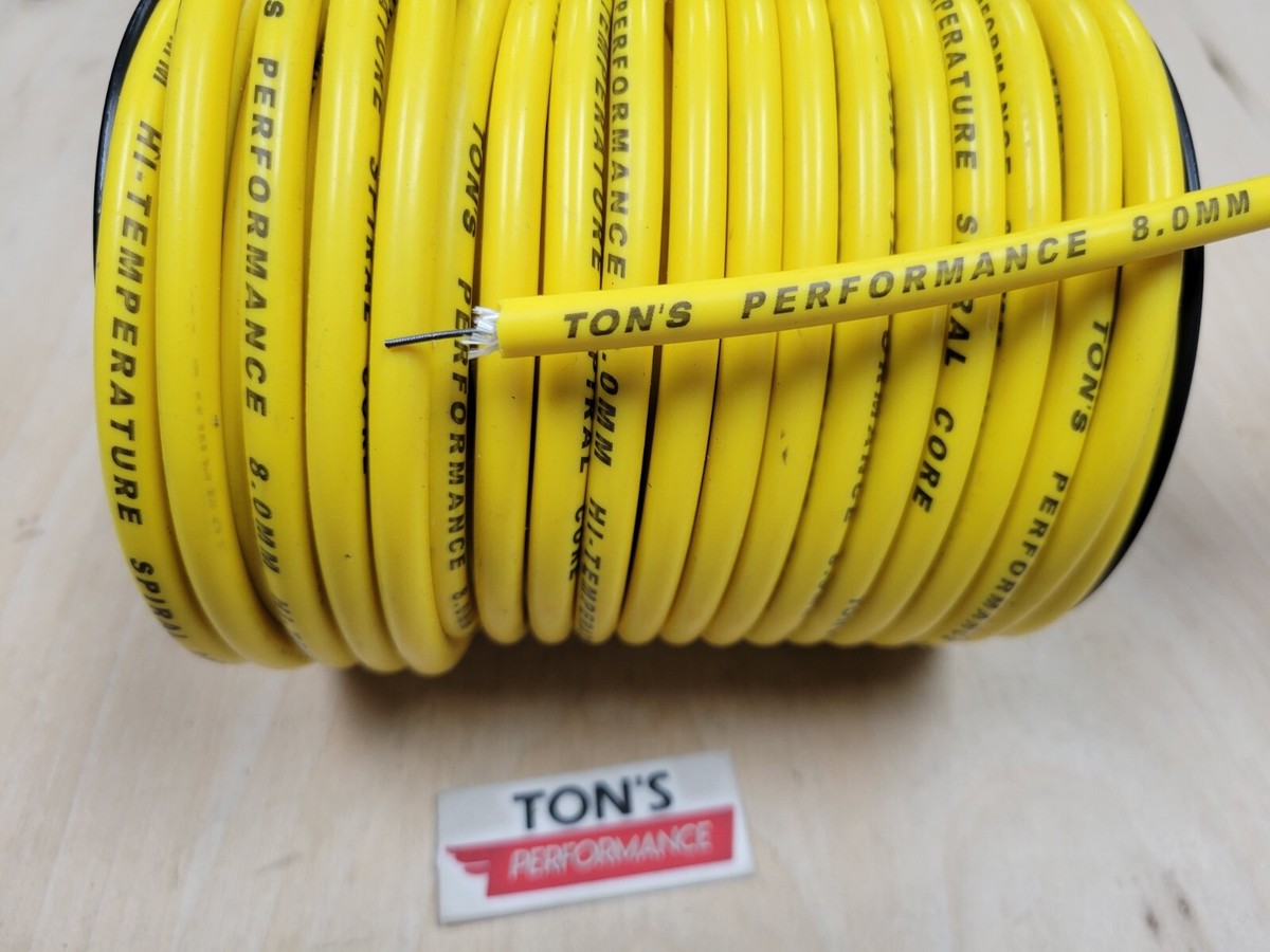 Ton's Performance 10mm Yellow Silicone Spiral Core Spark Plug Wire – Sold By The Foot