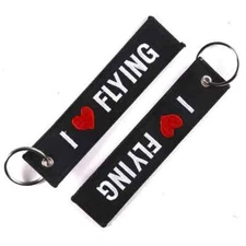 2 X I LOVE FLYING KEY CHAIN GREAT  IN GIFT BAG FOR PILOTS DOUBLE SIDED $ 1498