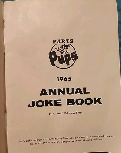 1965 Vintage Parts And Pups Annual Joke Book Motor Specialty C'ville Va. Adults - Picture 4 of 5