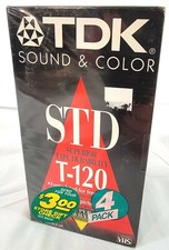 NEW 4 Pack Blank Sealed TDK Superior Quality T-120 VHS Video Tapes Media