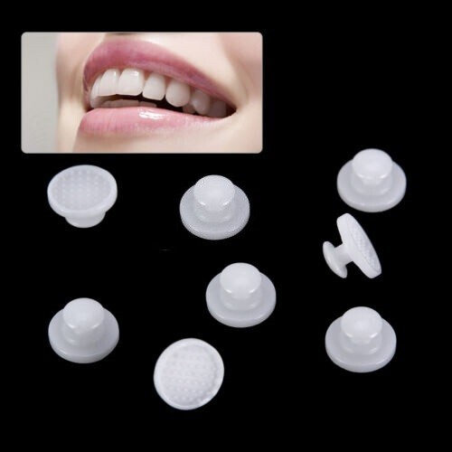 Denti Finti 10 Bottone Linguale In Ceramica Per Ortodonzia - Base Rotonda, Trasparente, Incollabile Dentifricio Colgate - Foto 2