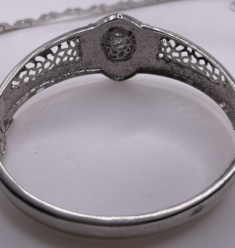 Sterling Silber breite CZ filigran Halskette & Armband Set - Bild 9 von 12