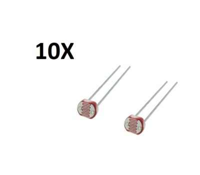 10 Photorésistances GL5528 - LDR (Light Dependent Resistor) - Résistance 10-20 KΩ à 10 Lux