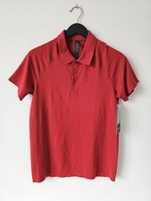 NWT LULULEMON SPED/SPED Red Metal Vent Tech Polo Shirt Top Men's Small