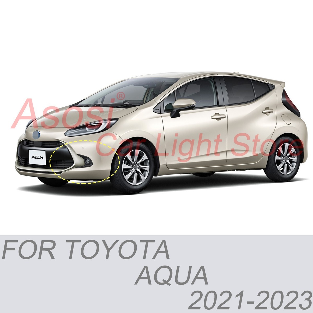 Fog Light Bezel Frame Trim Cover For Toyota Aqua 2021-2023