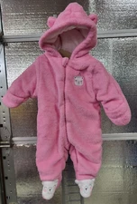 Little Wonder Baby - Snowsuit- 3-6 Mo -Pink Bear - Bunting - Super Cute
