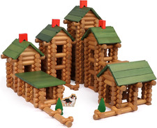 530 Pcs Wooden Logs Set Ages 3+, Classic Building Log Toys for Kids, Creative...