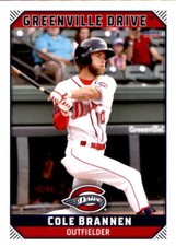 2019 Greenville Drive Choice #4 Cole Brannen Bradenton Florida FL Baseball Card