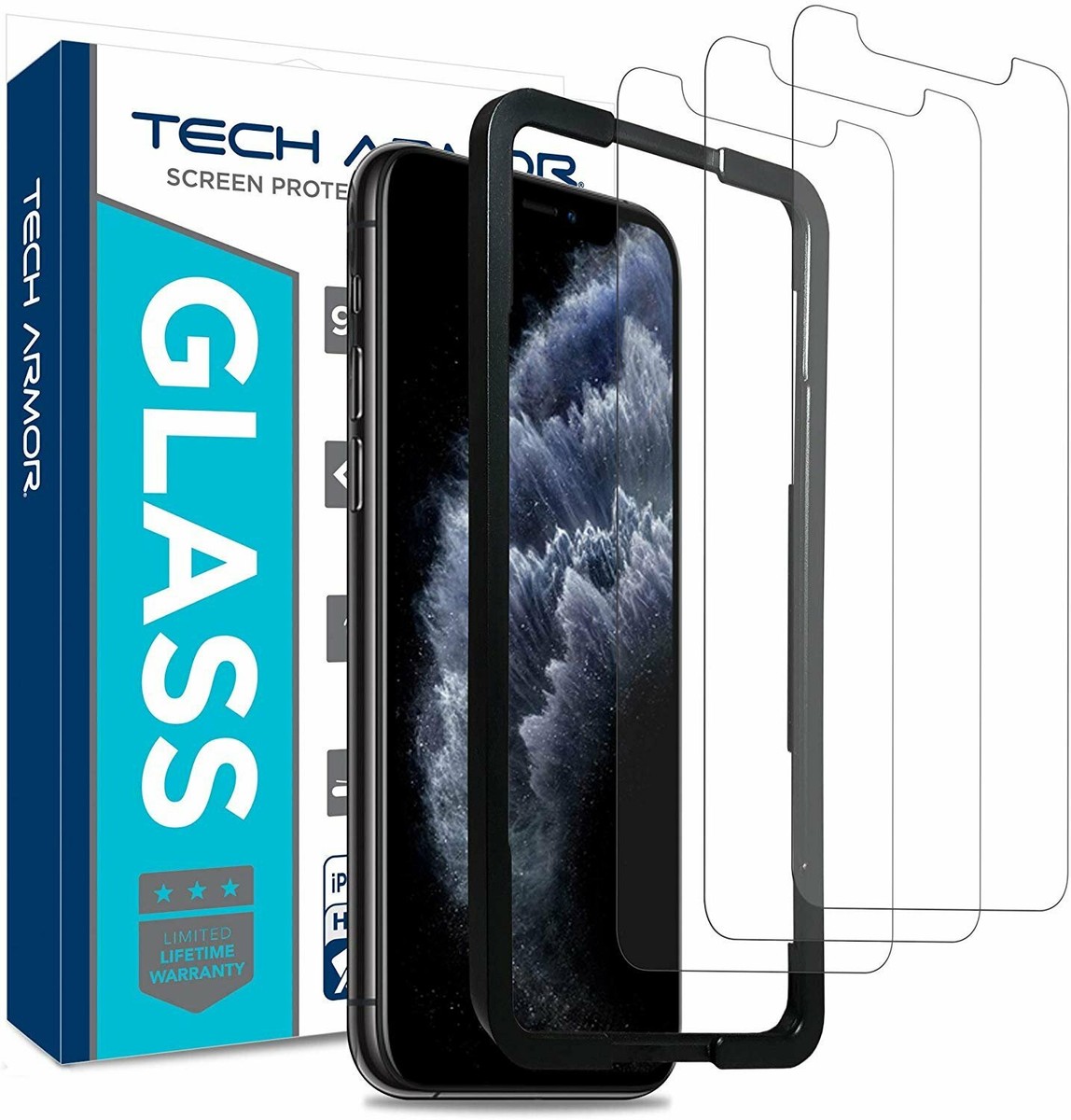 Tech Armor Ballistic Glass Screen Protector (3-Pack) For IPhone 12 Pro Max 6.7" Display