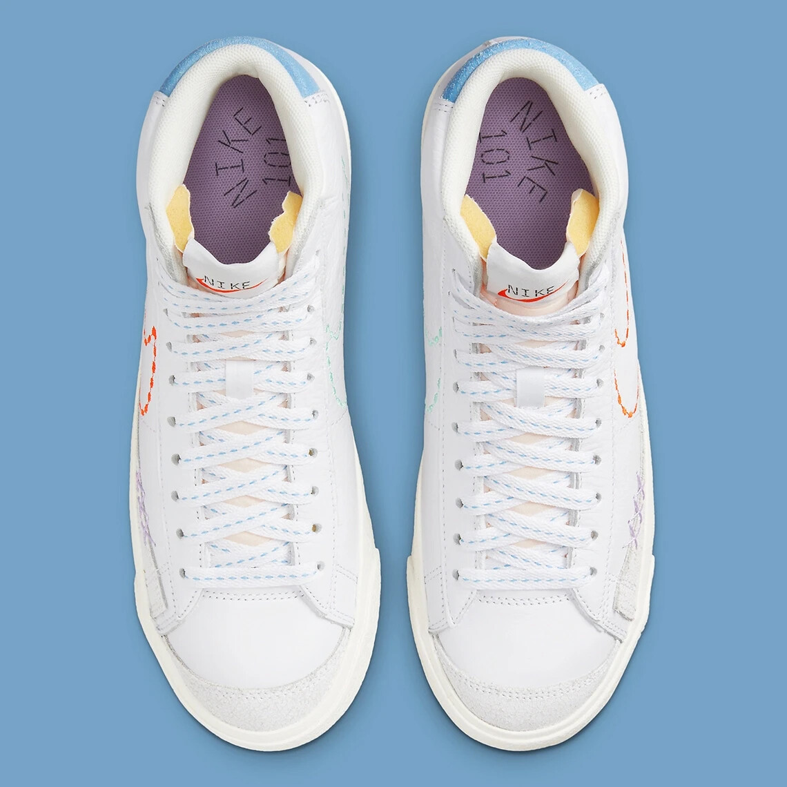 Nike W Blazer Mid '77 White/Orange Lilac MulitColor DX2350 Nike W Blazer Mid '77 White/Orange Lilac MulitColor DX2350